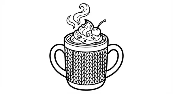 Eine gemütliche Tasse dampfender heißer Kakao mit Schlagsahne