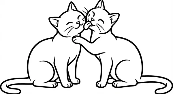 Katzenwäsche: Zwei befreundete Katzen putzen sich gegenseitig liebevoll das Fell – ein Zeichen echter Tierfreundschaft.