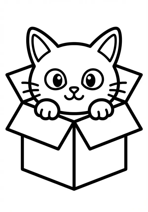 Buckel: Eine Katze macht einen Katzenbuckel – einfache Form zum Nachmalen.