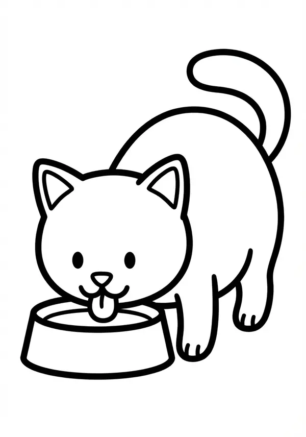 Freunde: Katze schaut einen großen Schmetterling an – wenig Details, viel Ausdruck.