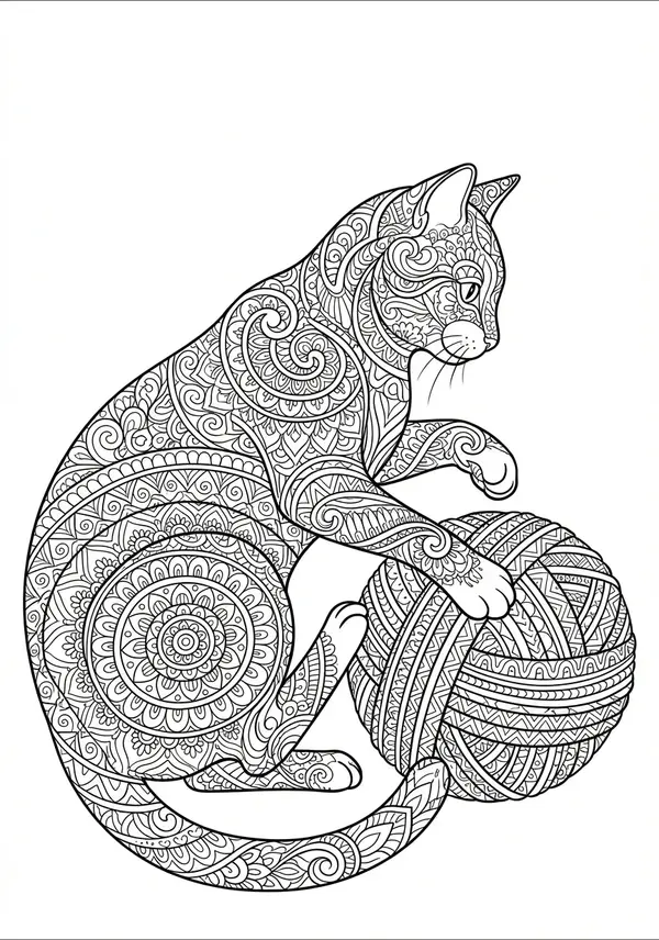 Versteckt im Dschungel: Eine Katze, die fast unsichtbar mit den komplexen Blättern und Ranken um sie herum verschmilzt.