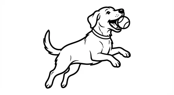 Ein Hund spielt Fangen mit einem Ball