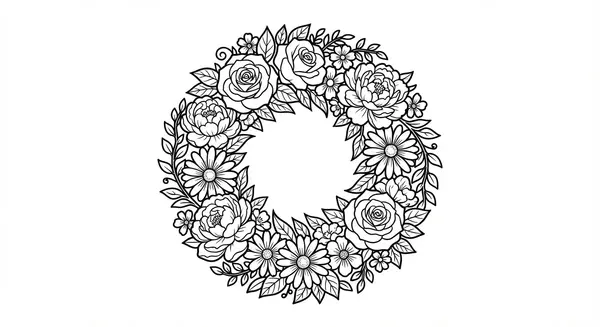 Ausmalbild Blumen normal