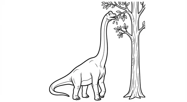 Ein langhalsiger Brachiosaurus, der nach Blättern greift