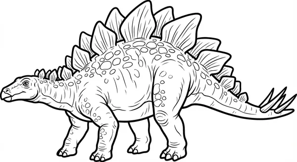 Ein Stegosaurus, der seine charakteristischen Platten zeigt