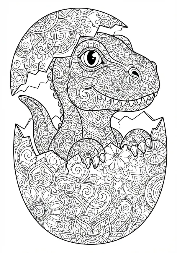 Ein aufwendig dargestelltes Dinosaurier-Fossil oder -Skelett, das komplexe Knochenstrukturen, uralte Risse und teilweise aus Sedimentgestein mit detaillierten geologischen Mustern freigelegt zeigt.