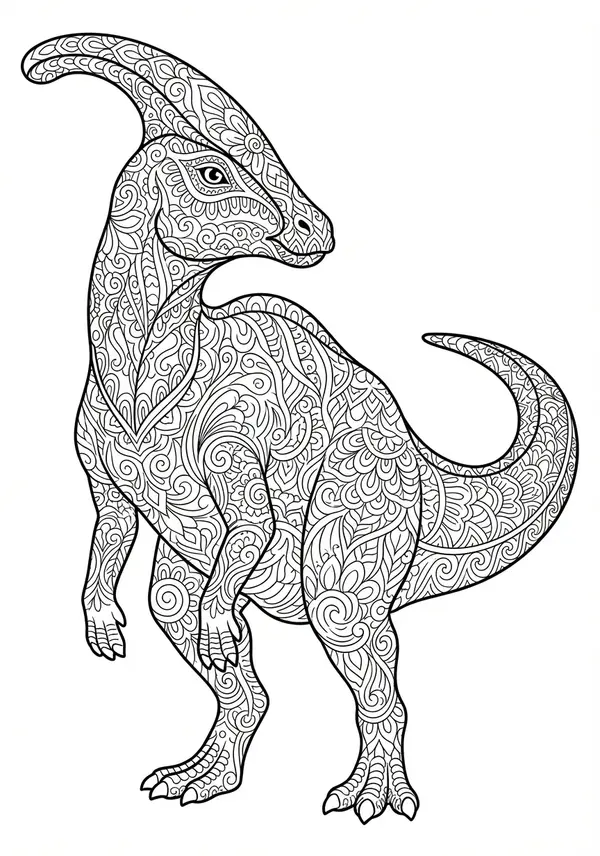 Eine extreme Nahaufnahme eines Dinosaurierauges, die komplexe Reptilienschuppen um eine detaillierte Schlitzpupille zeigt, mit abstrakten Mustern, die in ihren Tiefen reflektiert werden.