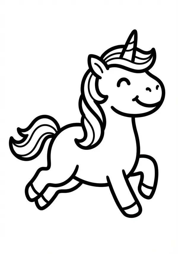 Ein Einhorn, das eine Blume frisst