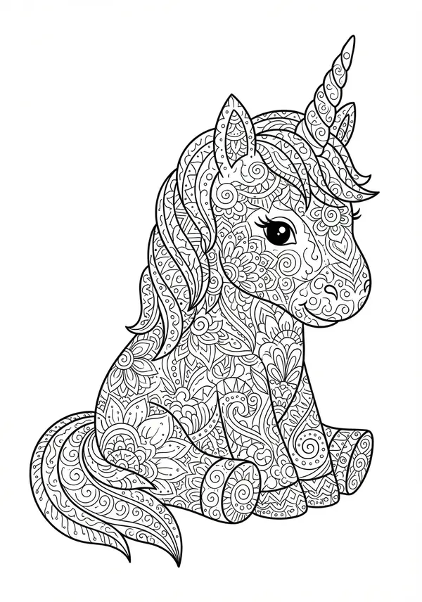 Drache und Einhorn vereint: Ein episches, detailreiches Bild, in dem die Schuppen des Drachen und das Fell des Einhorns in feinsten Texturen dargestellt sind.