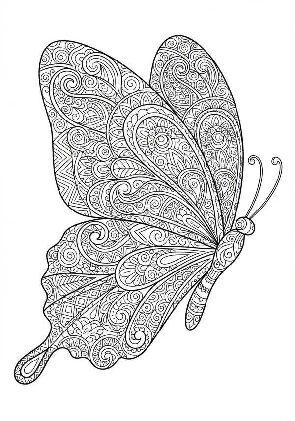 Frühlingsbote: Ein riesiger Schmetterling auf einem blühenden Ast, wobei seine Flügel ein Kaleidoskop aus Spitzenmustern sind.