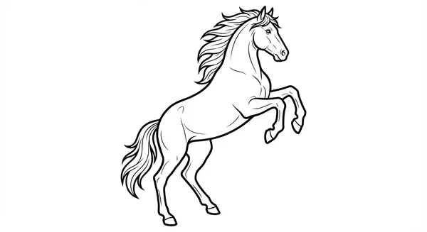 Kraftpaket: Ein beeindruckender Hengst steigt auf die Hinterbeine und zeigt seine ganze Stärke und Dynamik.