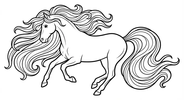 Wind in der Mähne: Ein Portrait eines Pferdes, dessen lange Mähne wild im Wind weht – voller Bewegung.