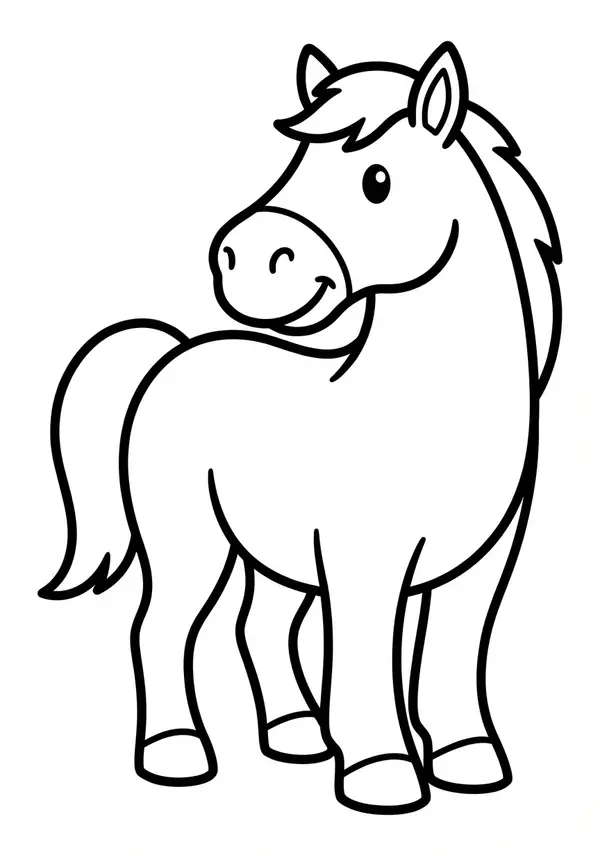 Detail-Blick: Ein Pferdeschweif mit Schleife – mal was anderes und ganz leicht auszumalen.