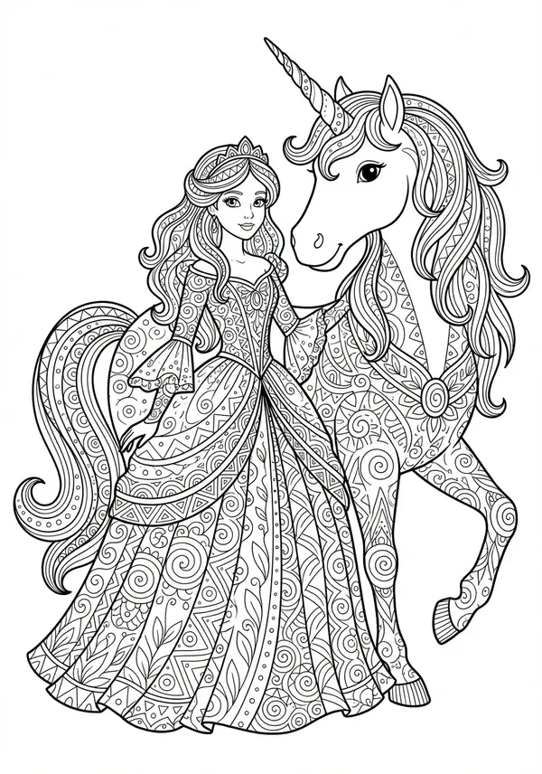 Eine mystische verzauberte Waldszene mit ineinander verschlungenen Ästen, leuchtenden Pilzen und versteckten Kreaturen, alles mit komplexen Zentangle-Mustern dargestellt.