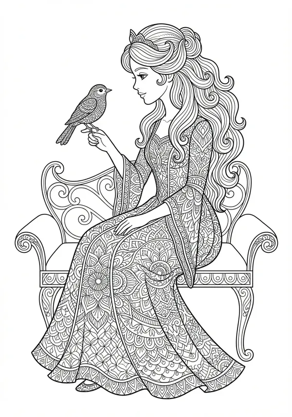 Eine opulente königliche Kutsche, reich detailliert mit kunstvollen Schnitzereien, komplizierten Radspeichen und dekorativer Filigranarbeit.