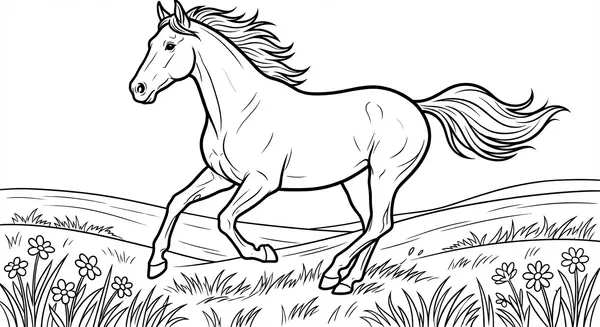 Ein stolzes Pferd galoppiert auf einem Feld