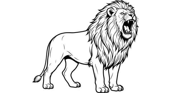 Ein majestätischer Löwe brüllt