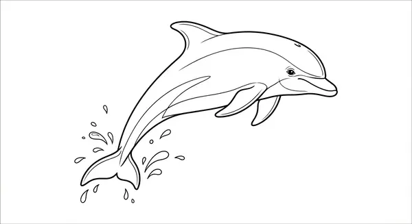 Ein anmutiger Delfin springt aus dem Wasser