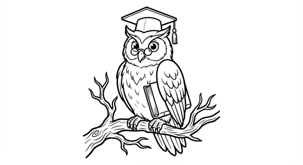 Eine weise Eule sitzt auf einem Ast