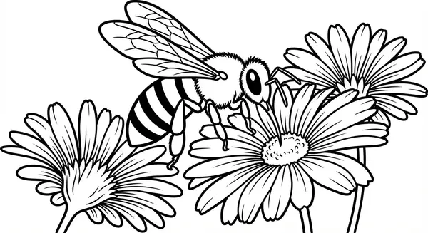 Eine fleißige Biene sammelt Nektar von Blumen