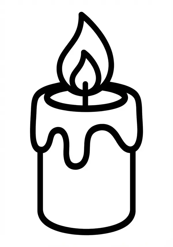 Brennende Kerze mit einfachem Schein – bringt Licht in die dunkle Jahreszeit, ganz einfach gemalt.