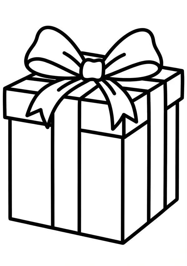 Großes Weihnachtsgeschenk mit Schleife – steigert die Vorfreude auf die Bescherung beim Malen.