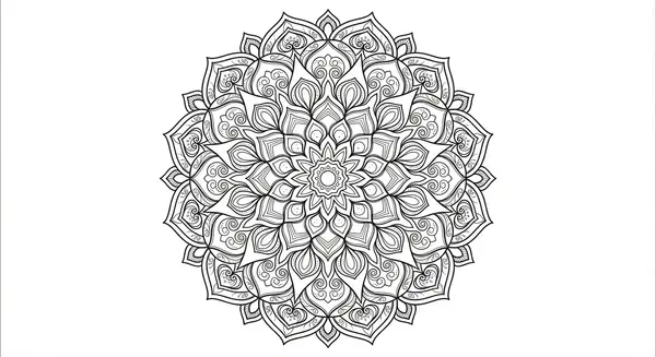 Ein komplexes, kreisförmiges Mandala-Muster