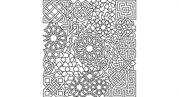 Ein komplexes Geflecht aus miteinander verbundenen geometrischen Formen