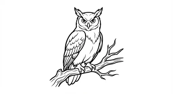 Eine majestätische Eule auf einem Ast sitzend