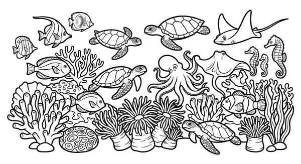 Ein lebhaftes Korallenriff voller Meeresleben