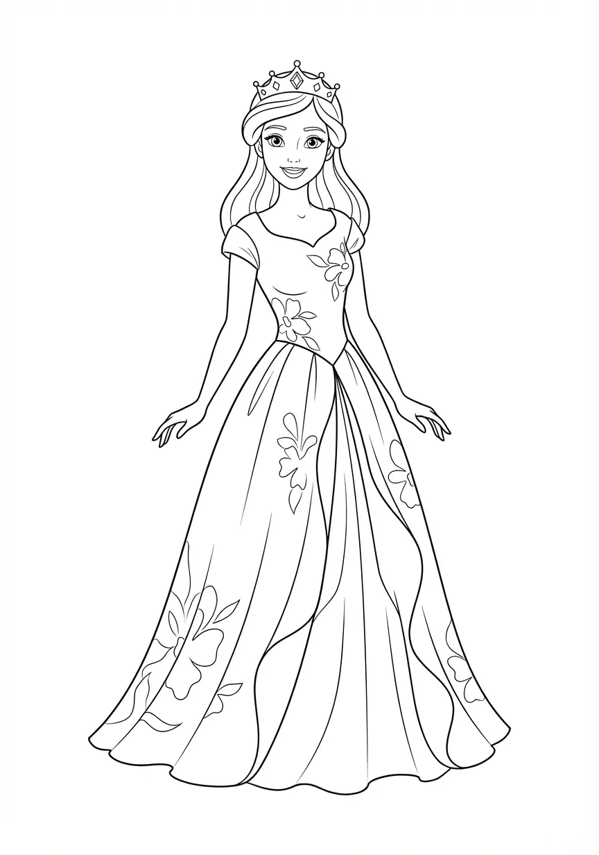 Königliche Hoheit in einem prachtvollen Festkleid