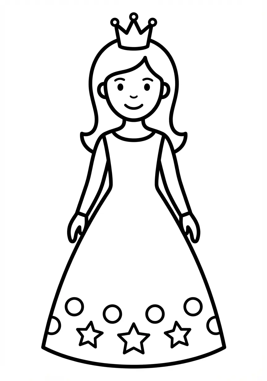 Junge Prinzessin mit Diadem und einfachem Kleid