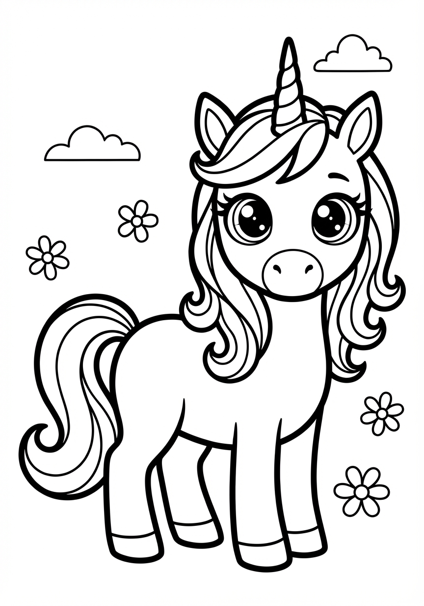 Einfaches Einhorn mit großen Flächen für Kleinkinder