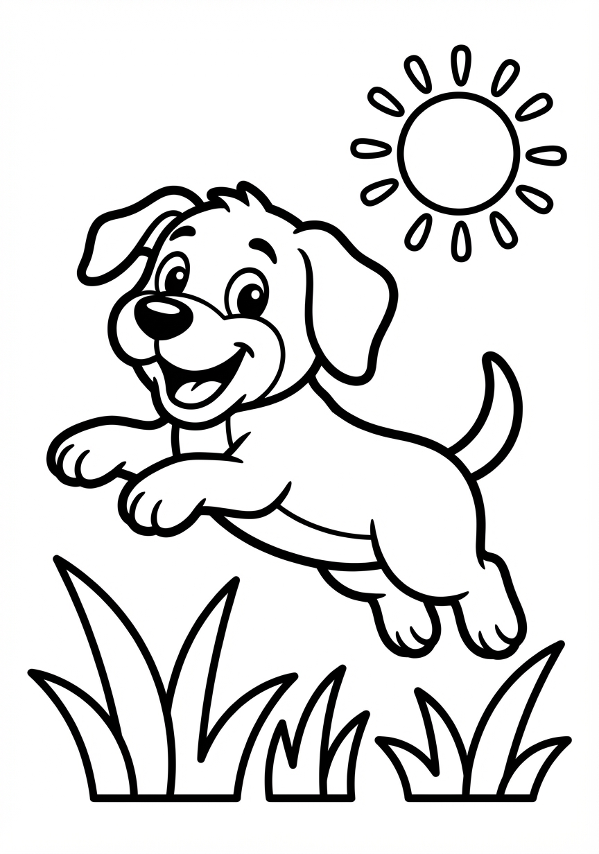 Ein fröhlicher Hund macht einen großen Freudensprung