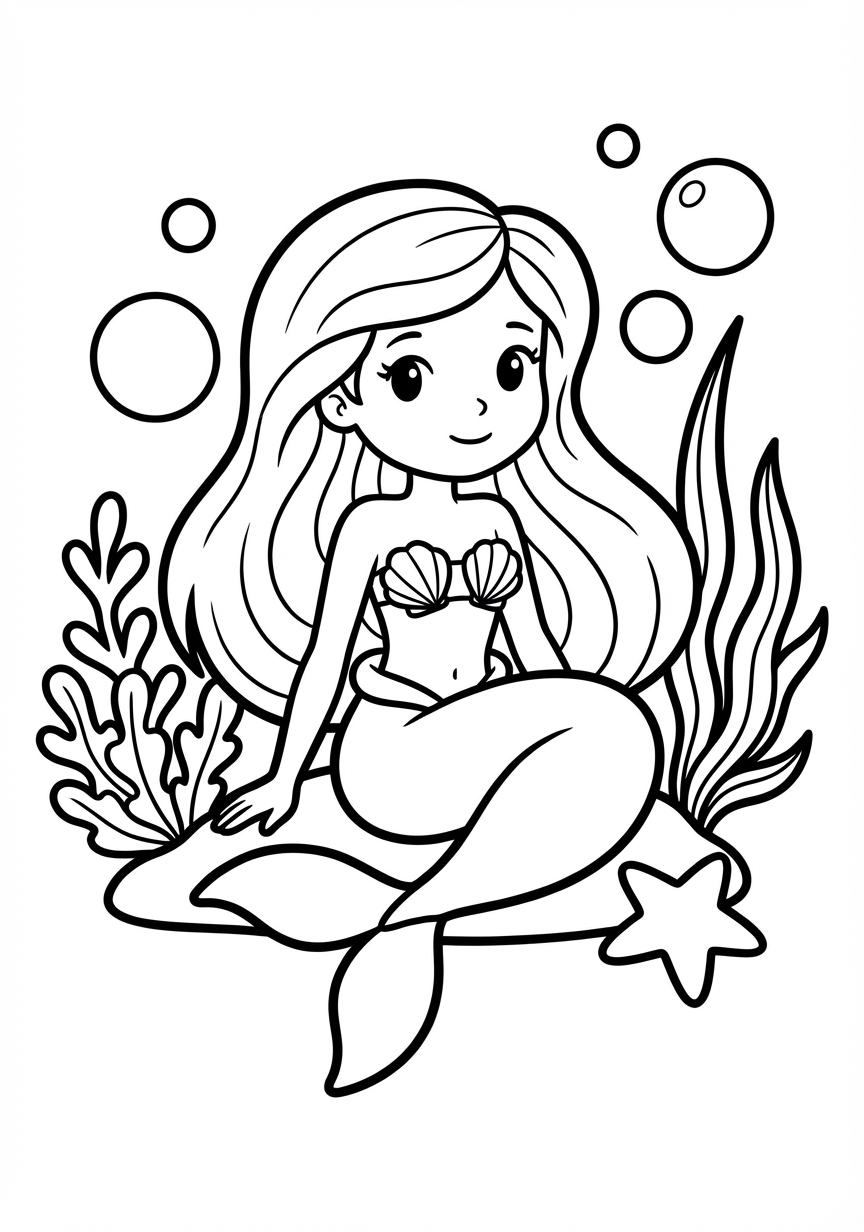 Einfache Meerjungfrau mit großen Flächen zum Gestalten