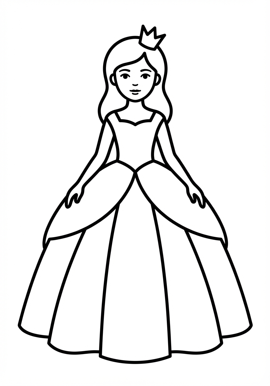 Junge Prinzessin im Ballkleid mit großen Flächen