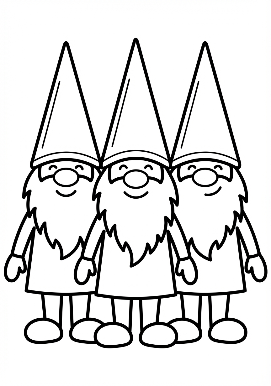 Drei fröhliche Wichtel Freunde zum Gestalten